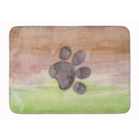 JENSENDISTRIBUTIONSERVICES Dog Paw Watercolor Machine Washable Memory Foam Mat MI2551816